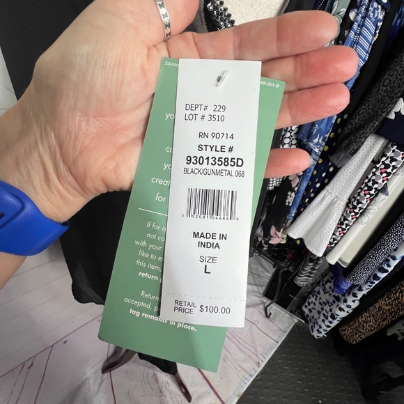 NWT($100) |•MSK•| Wide Leg Jumpsuit Rhinestone Cold Shoulder Sleeves Size L - Picture 10 of 14